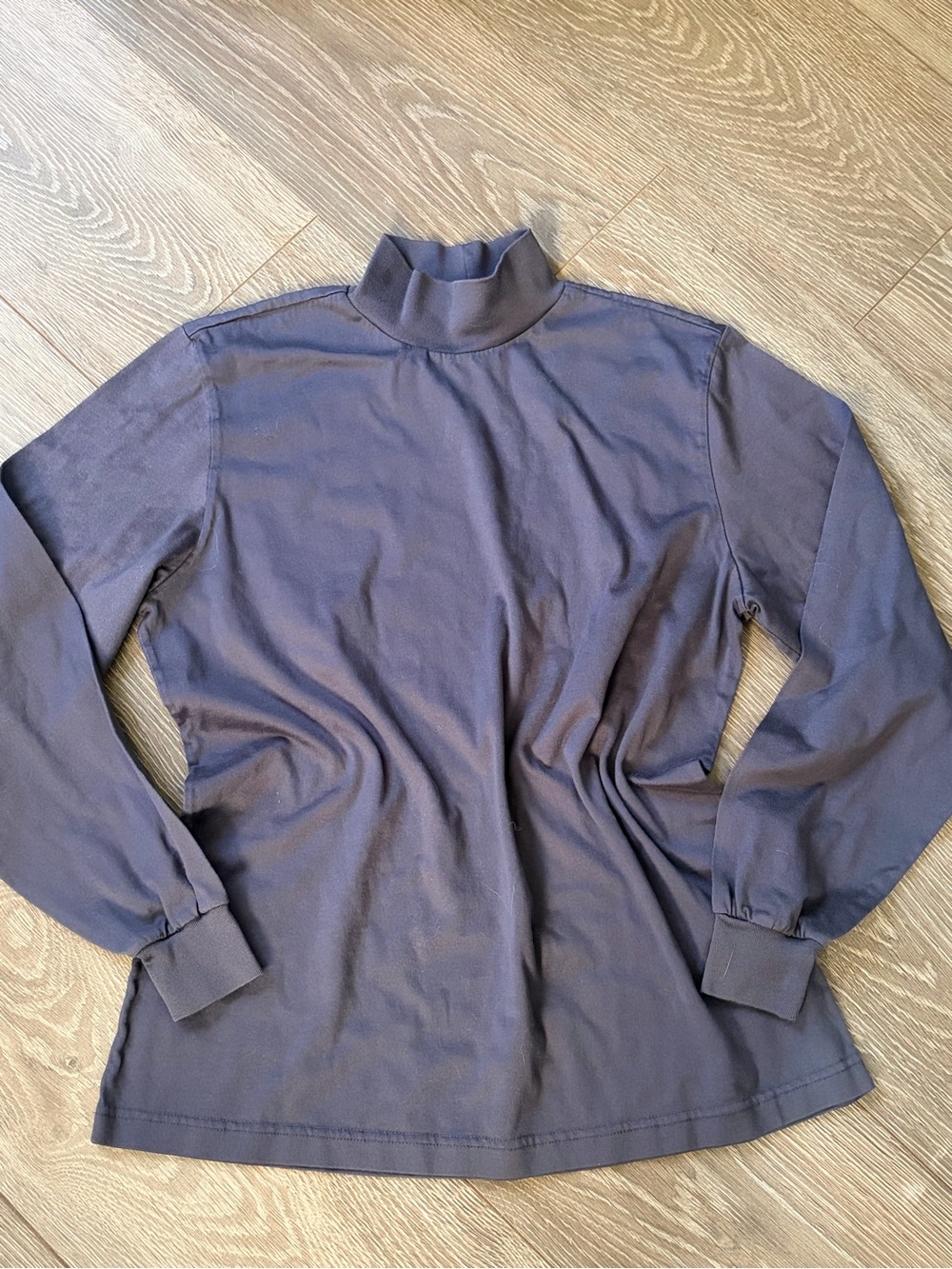 ✨VTG✨Lands' End Made in 🇺🇸 Long Sleeve Mock Neck Shirt in Slate Sz M